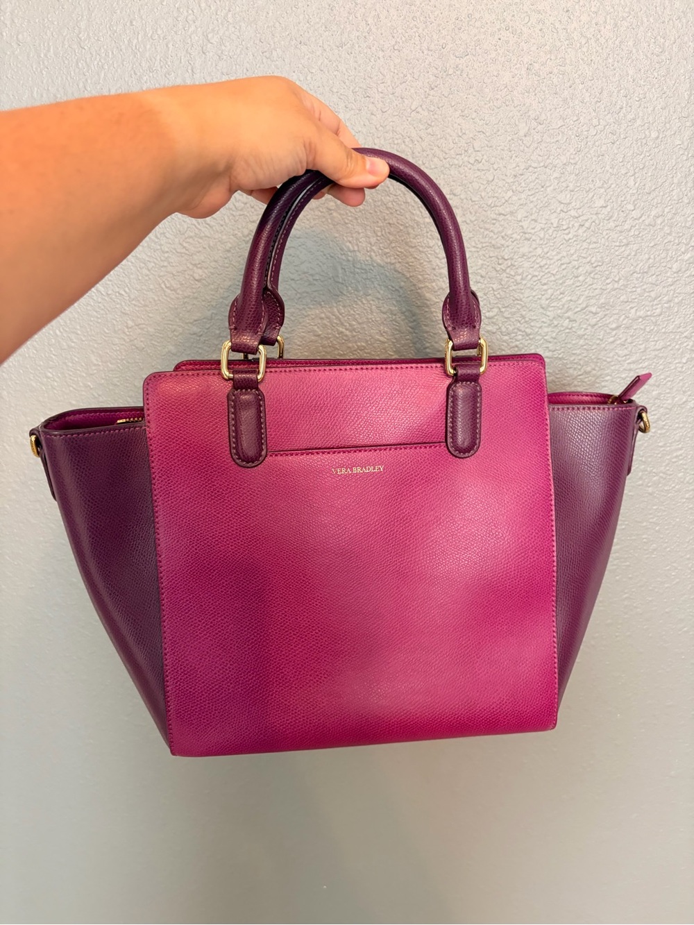 Vera Bradley Two-Tone Magenta & Plum Satchel